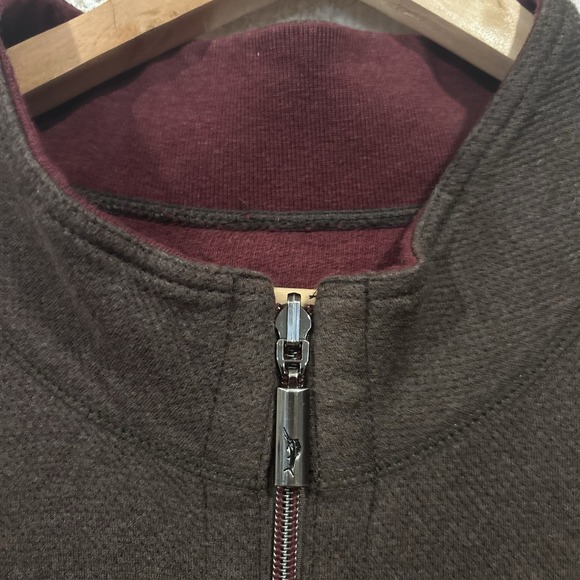 Tommy Bahama Flipshore Full Zip Reversible Vest Mens 2XL Brown Red Golf Casual - Picture 2 of 14